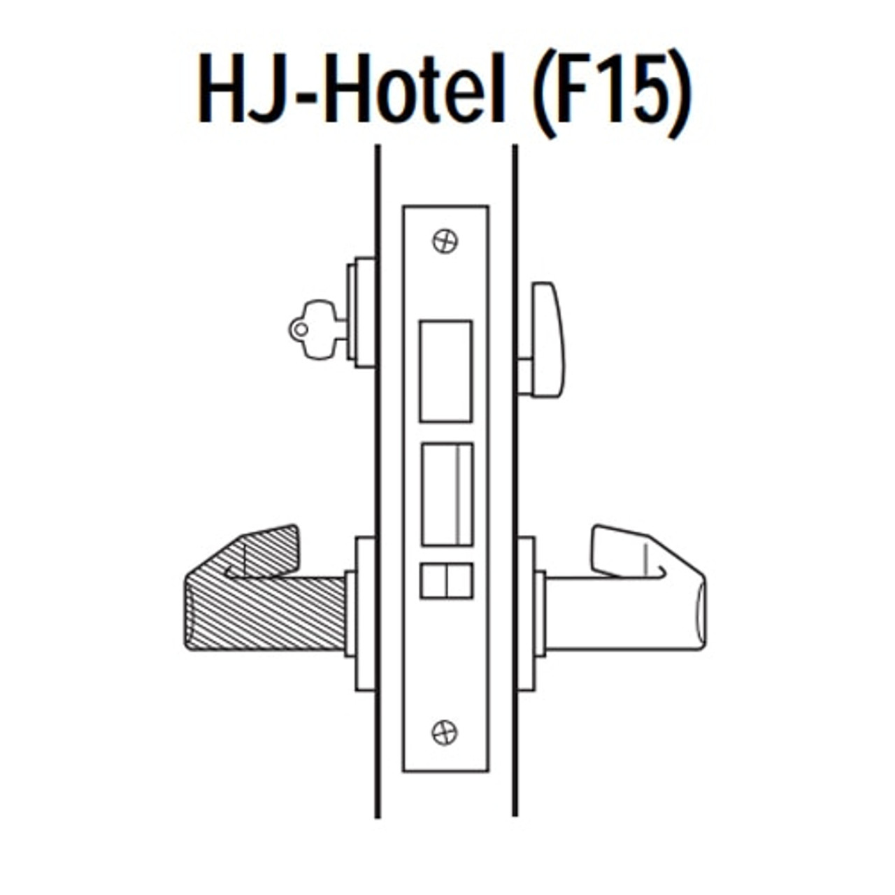 45H7HJ17LJ618 Best 40H Series Hotel with Deadbolt Heavy Duty Mortise Lever Lock with Gull Wing LH in Bright Nickel