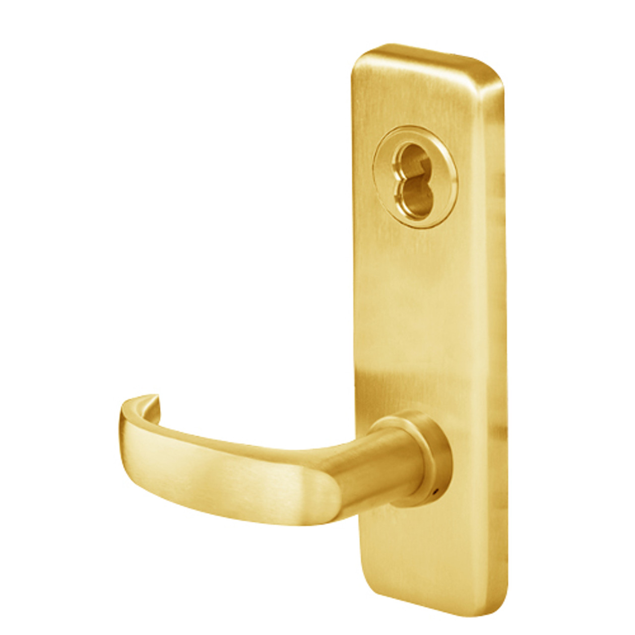 45H7G14J605 Best 40H Series Communicating with Deadbolt Heavy Duty Mortise Lever Lock with Curved with Return Style in Bright Brass