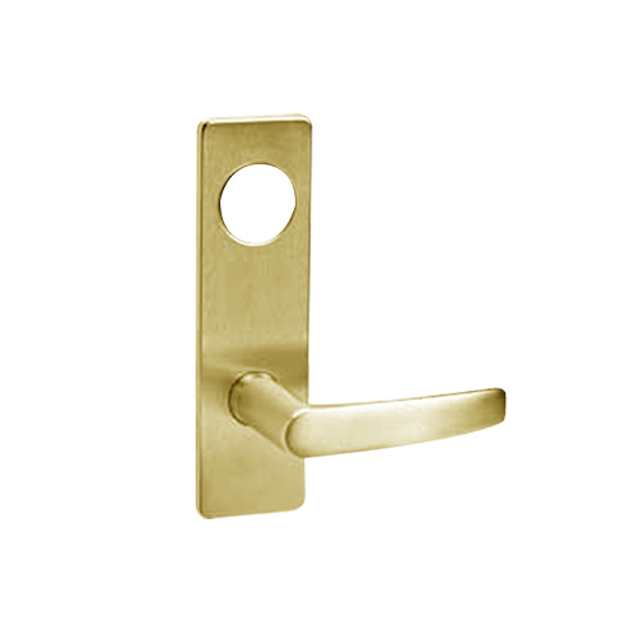 ML2051-ASM-605-CL6 Corbin Russwin ML2000 Series IC 6-Pin Less Core Mortise Office Locksets with Armstrong Lever in Bright Brass
