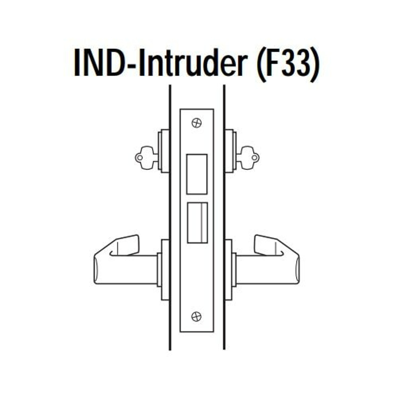 45H7IND12J630 Best 40H Series Intruder with Deadbolt Heavy Duty Mortise Lever Lock with Solid Tube with No Return in Satin Stainless Steel