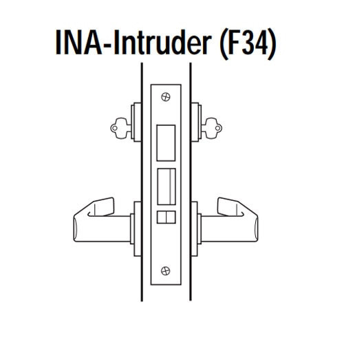 45H7INA17RJ626 Best 40H Series Intruder with Deadbolt Heavy Duty Mortise Lever Lock with Gull Wing RH in Satin Chrome