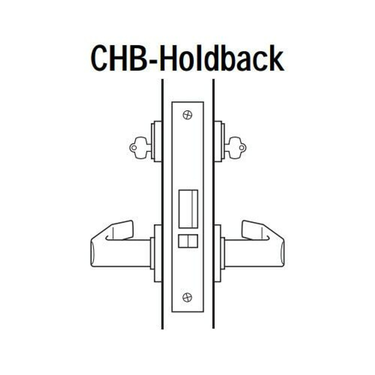 45H7CHB3J606 Best 40H Series Holdback without Deadbolt Heavy Duty Mortise Lever Lock with Solid Tube Return Style in Satin Brass