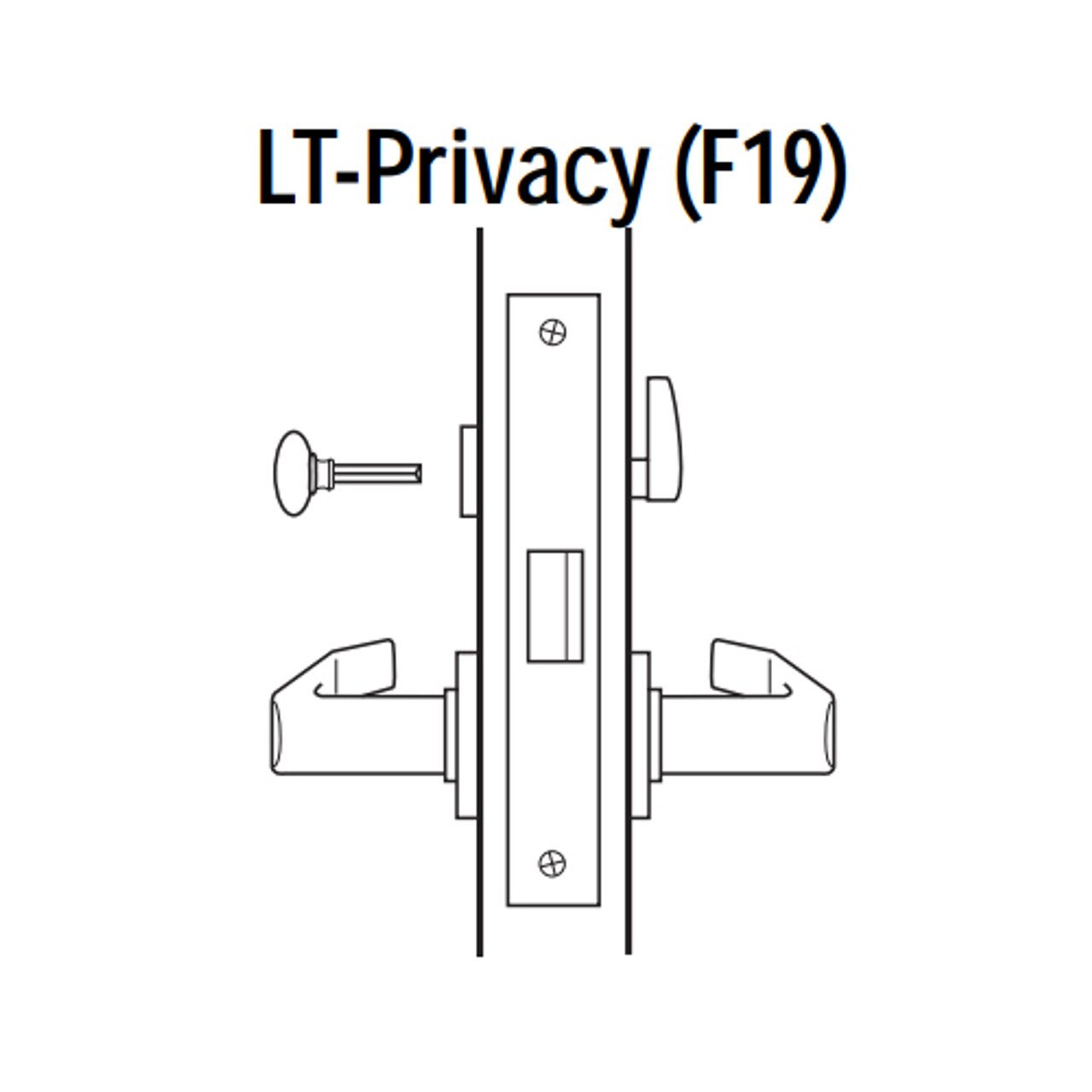 45H0LT16H629 Best 40H Series Privacy Heavy Duty Mortise Lever Lock with Curved with No Return in Bright Stainless Steel