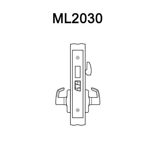 ML2030-ASM-618-M31 Corbin Russwin ML2000 Series Mortise Privacy Locksets with Armstrong Lever in Bright Nickel