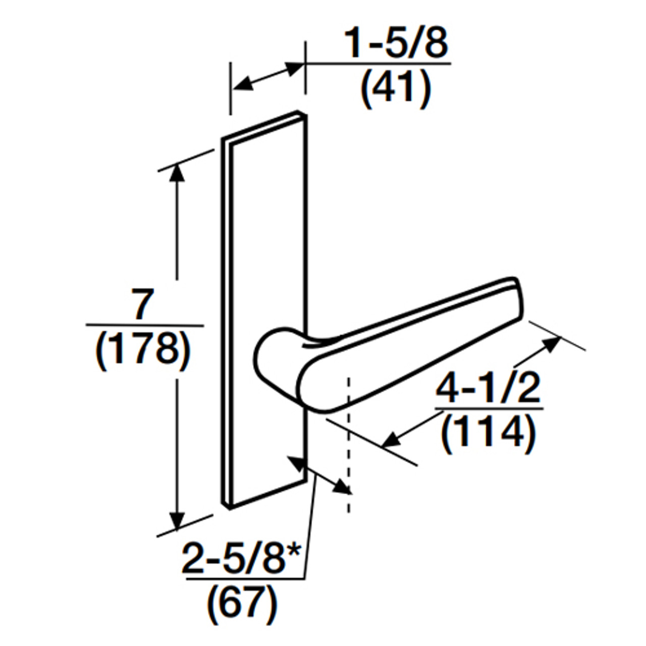 ML2056-ASP-618-LC Corbin Russwin ML2000 Series Mortise Classroom Locksets with Armstrong Lever in Bright Nickel