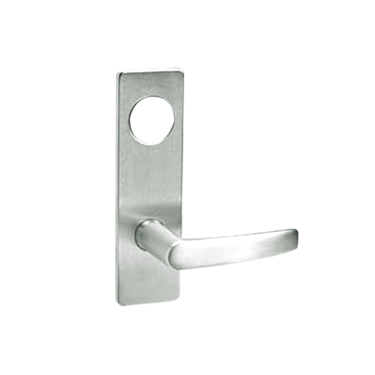 ML2058-ASP-618-CL6 Corbin Russwin ML2000 Series IC 6-Pin Less Core Mortise Entrance Holdback Locksets with Armstrong Lever in Bright Nickel