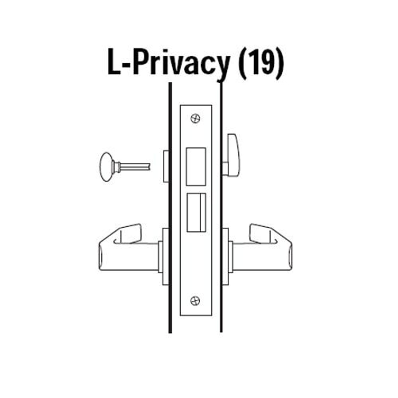 45H0L3J630 Best 40H Series Privacy with Deadbolt Heavy Duty Mortise Lever Lock with Solid Tube Return Style in Satin Stainless Steel