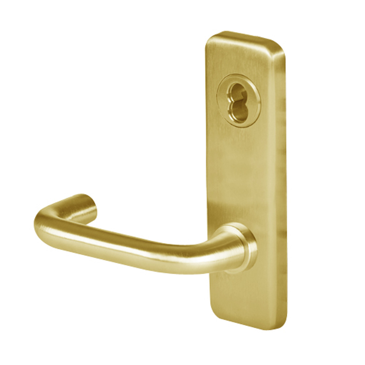 45H0L3J606 Best 40H Series Privacy with Deadbolt Heavy Duty Mortise Lever Lock with Solid Tube Return Style in Satin Brass