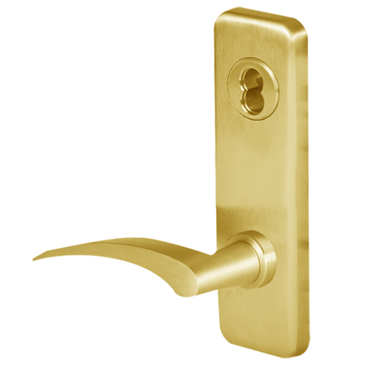 45H0L17RJ605 Best 40H Series Privacy with Deadbolt Heavy Duty Mortise Lever Lock with Gull Wing RH in Bright Brass