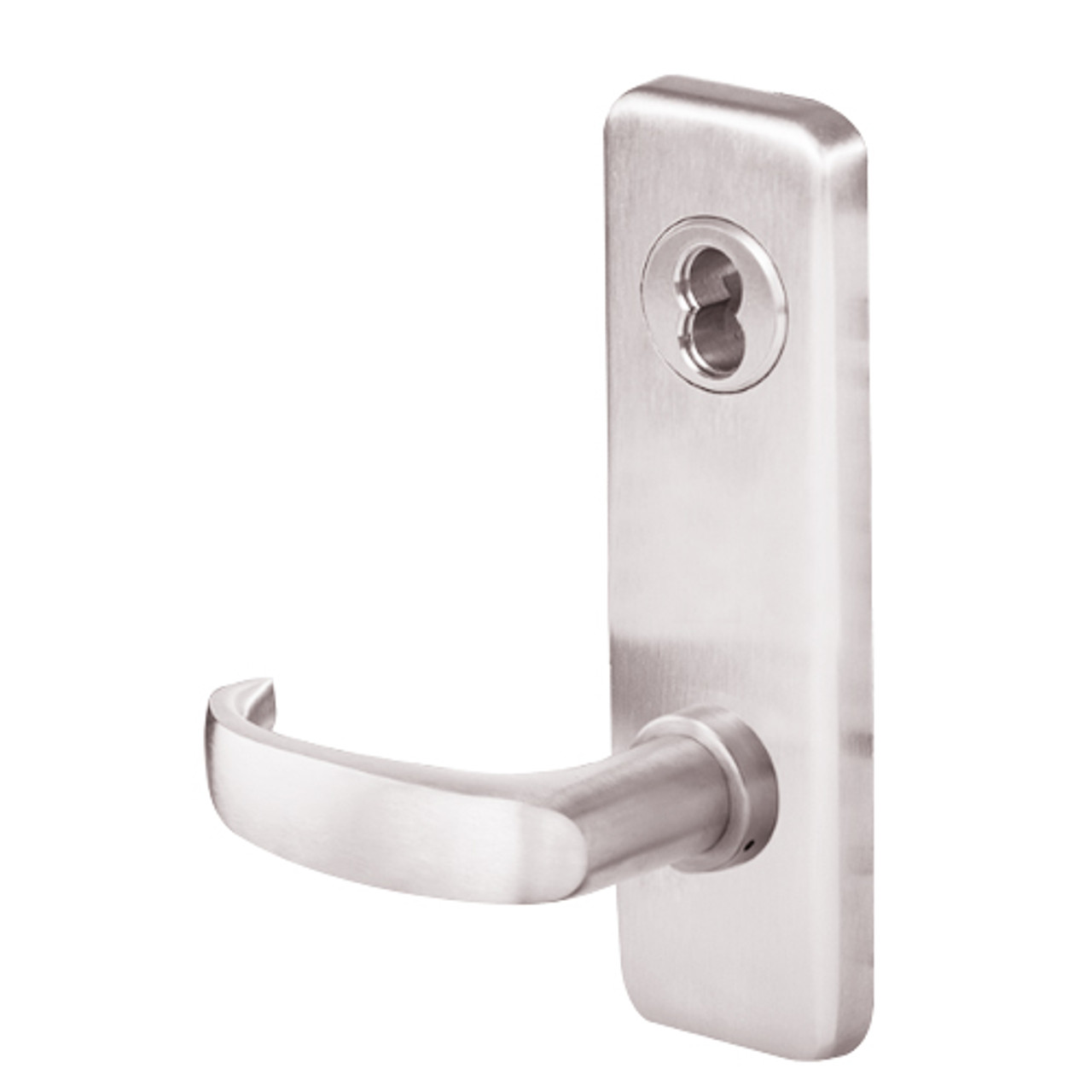 45H0LB14J629 Best 40H Series Privacy with Deadbolt Heavy Duty Mortise Lever Lock with Curved with Return Style in Bright Stainless Steel