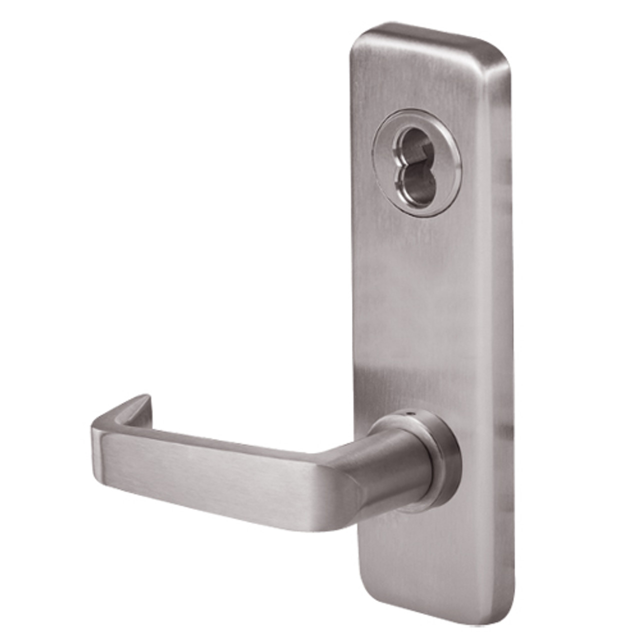 45H0LB15J630 Best 40H Series Privacy with Deadbolt Heavy Duty Mortise Lever Lock with Contour with Angle Return Style in Satin Stainless Steel