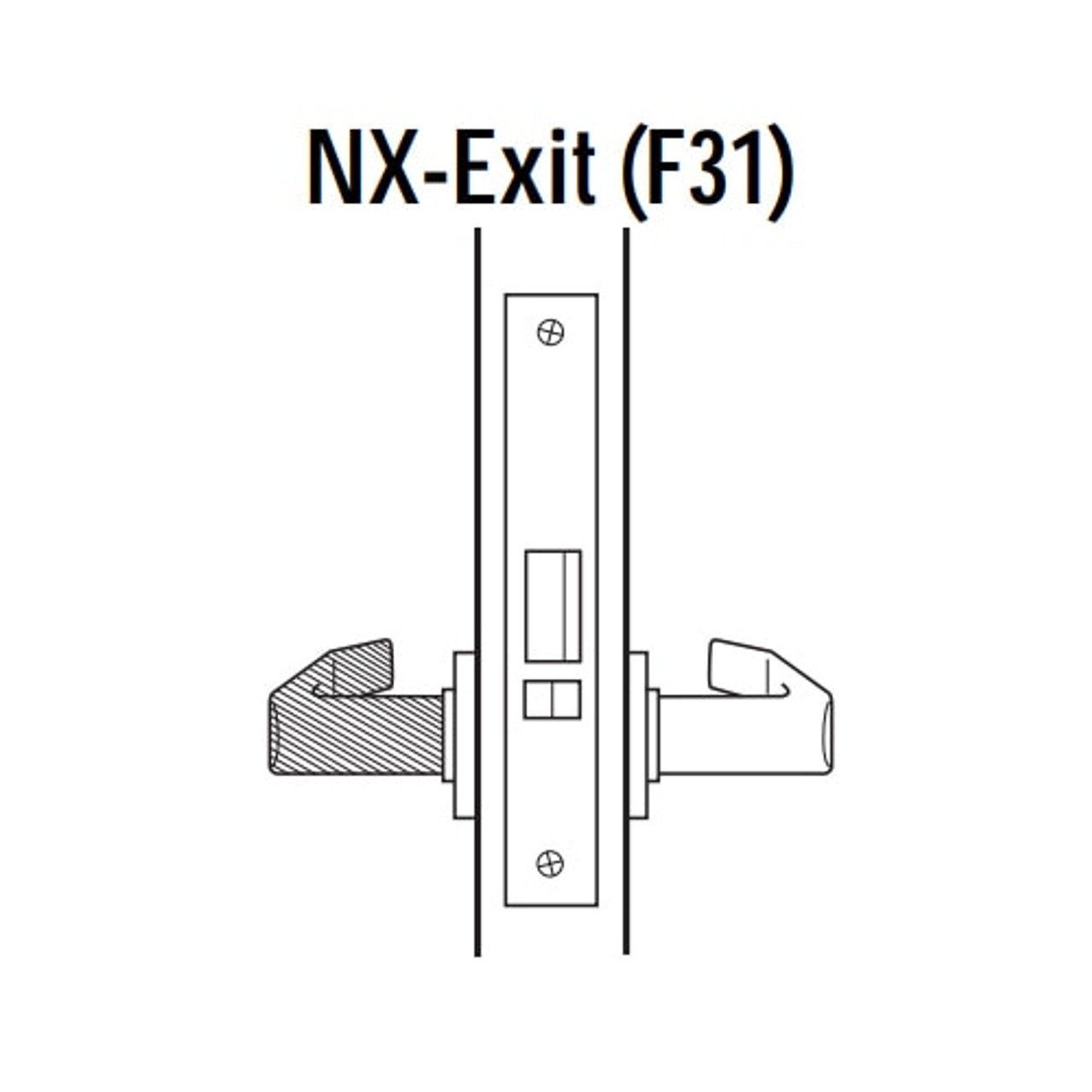 45H0NX3J611 Best 40H Series Exit Function Heavy Duty Mortise Lever Lock with Solid Tube Return Style in Bright Bronze