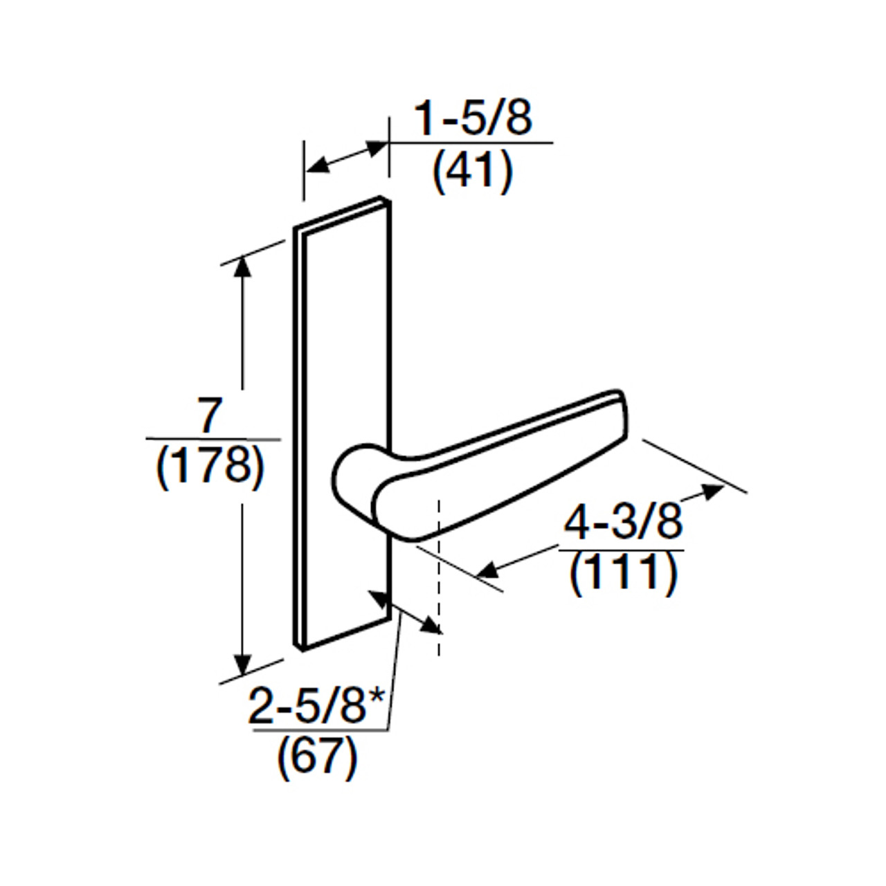 ML2051-CSP-618-CL6 Corbin Russwin ML2000 Series IC 6-Pin Less Core Mortise Office Locksets with Citation Lever in Bright Nickel