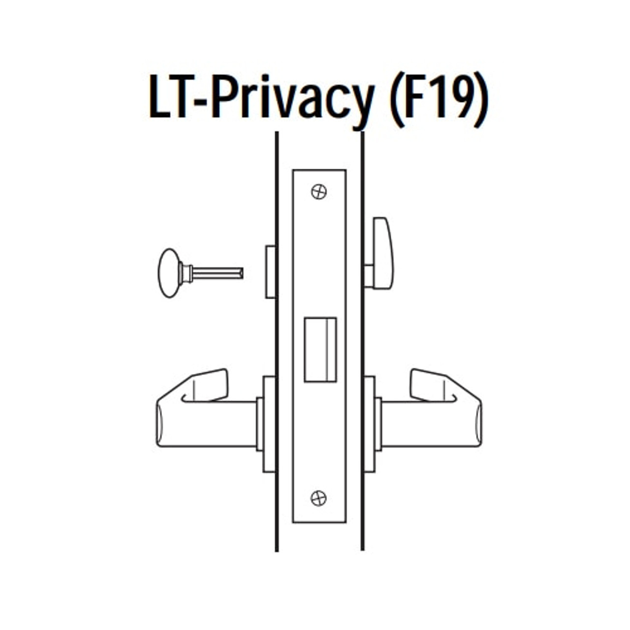 45H0LT12M618 Best 40H Series Privacy Heavy Duty Mortise Lever Lock with Solid Tube with No Return in Bright Nickel