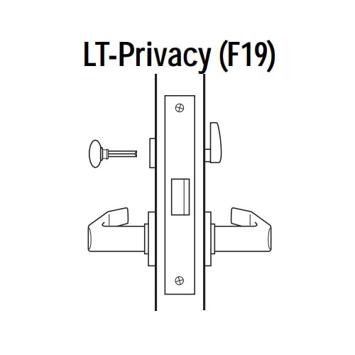 45H0LT17LM625 Best 40H Series Privacy Heavy Duty Mortise Lever Lock with Gull Wing LH in Bright Chrome