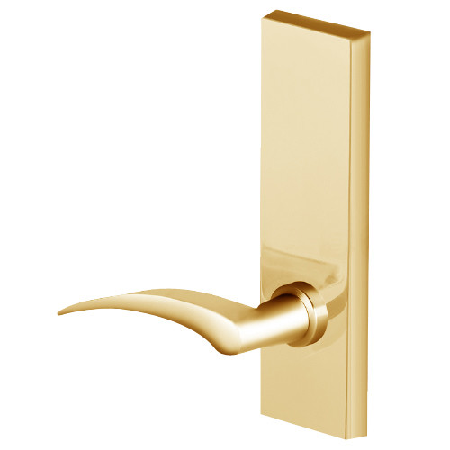 45H0LB17RM605 Best 40H Series Privacy with Deadbolt Heavy Duty Mortise Lever Lock with Gull Wing RH in Bright Brass