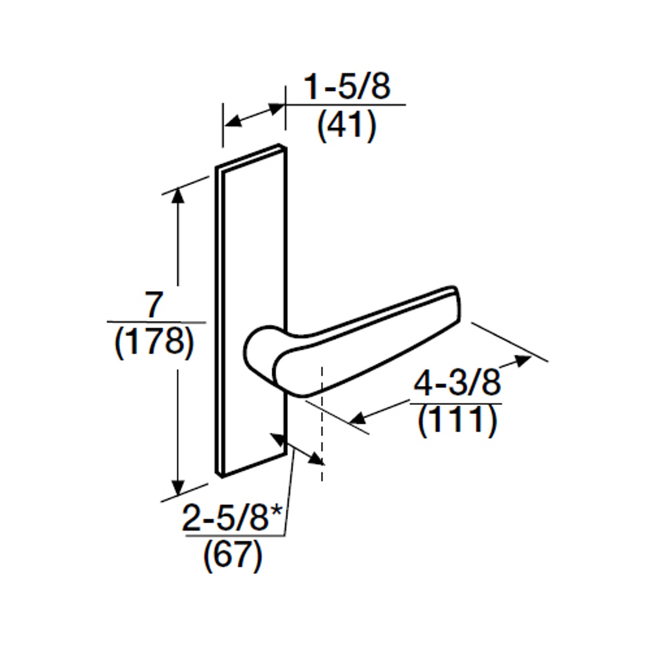 ML2024-CSP-630-M31 Corbin Russwin ML2000 Series Mortise Entrance Trim Pack with Citation Lever in Satin Stainless