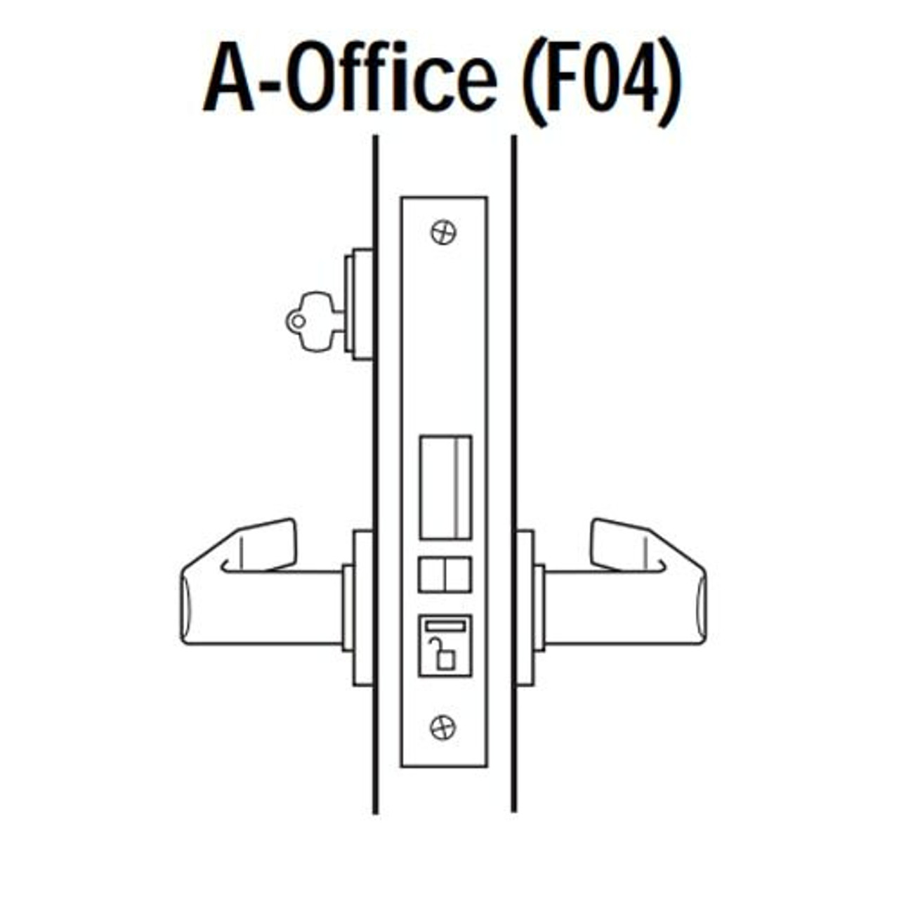 45H7A14M619 Best 40H Series Office Heavy Duty Mortise Lever Lock with Curved with Return Style in Satin Nickel