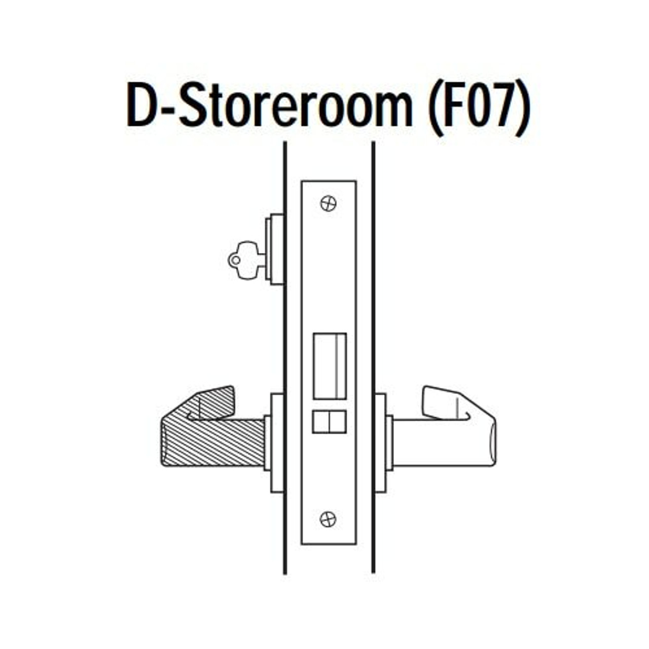 45H7D15M612 Best 40H Series Storeroom Heavy Duty Mortise Lever Lock with Contour with Angle Return Style in Satin Bronze