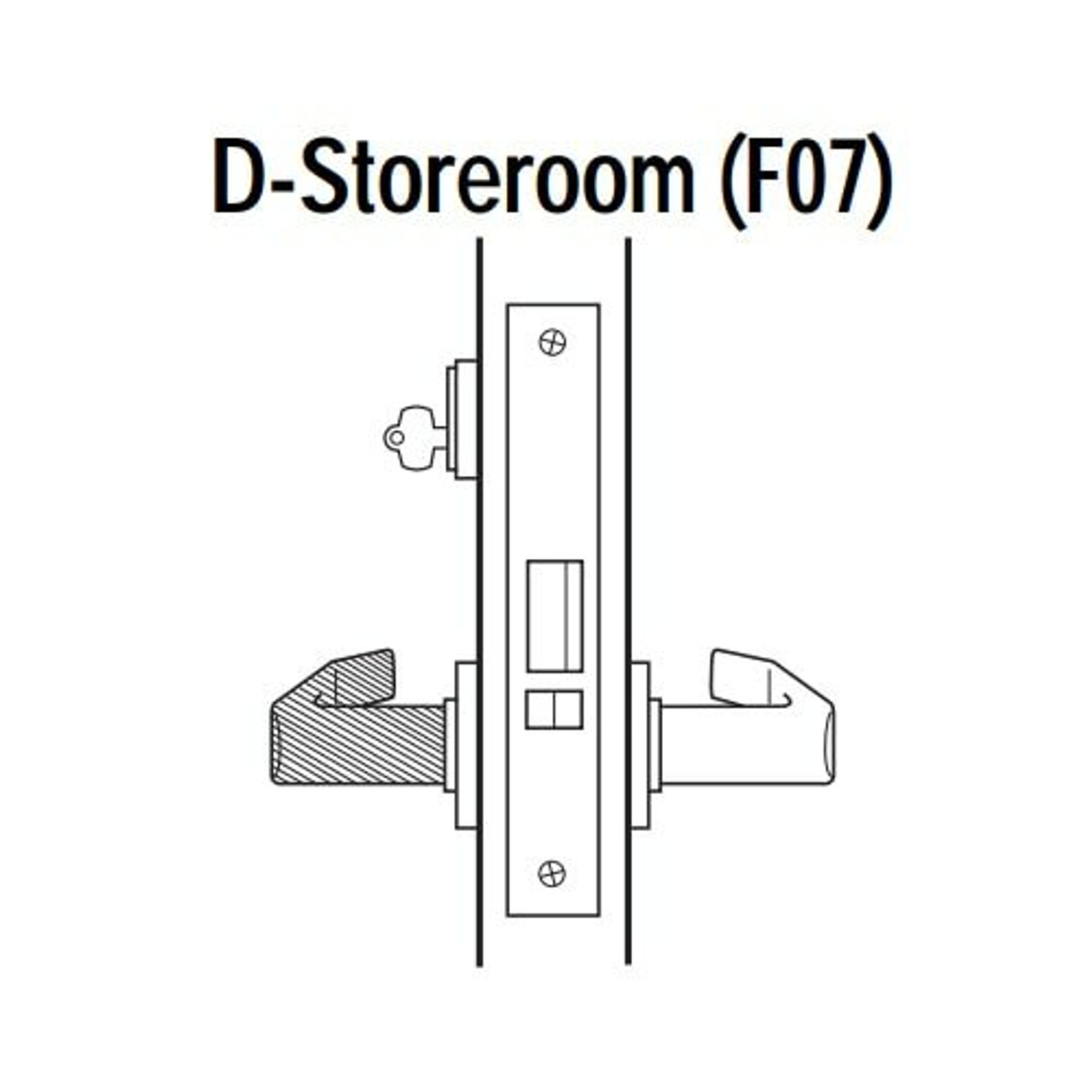 45H7D17RM605 Best 40H Series Storeroom Heavy Duty Mortise Lever Lock with Gull Wing RH in Bright Brass