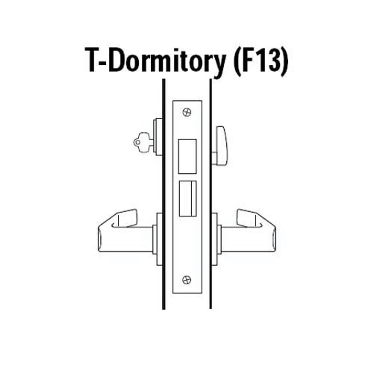 45H7T12M622 Best 40H Series Dormitory with Deadbolt Heavy Duty Mortise Lever Lock with Solid Tube with No Return in Black