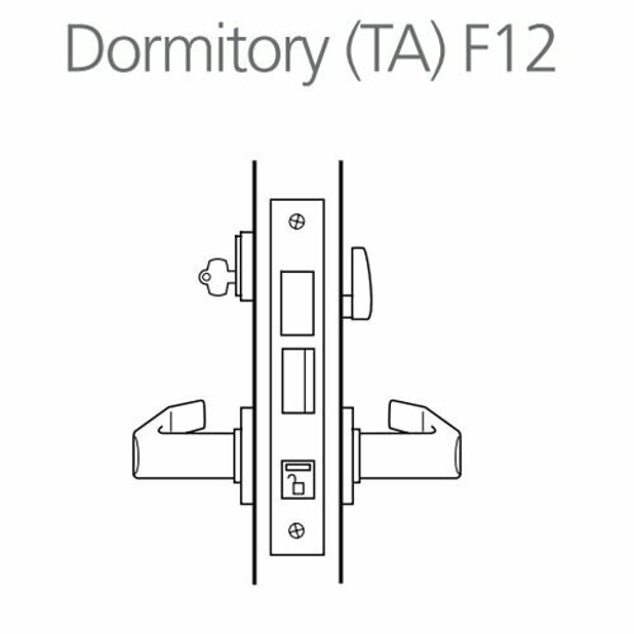 45H7TA14M622 Best 40H Series Dormitory with Deadbolt Heavy Duty Mortise Lever Lock with Curved with Return Style in Black