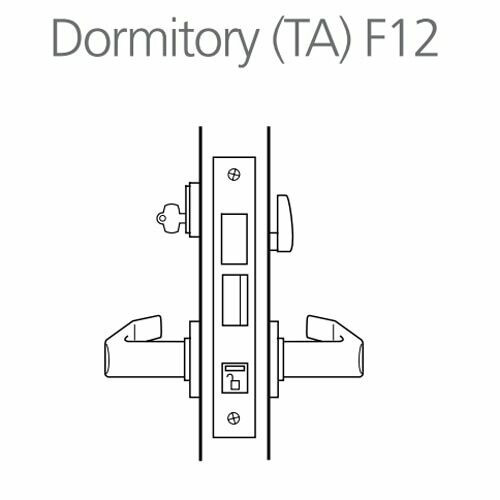 45H7TA17RM605 Best 40H Series Dormitory with Deadbolt Heavy Duty Mortise Lever Lock with Gull Wing RH in Bright Brass