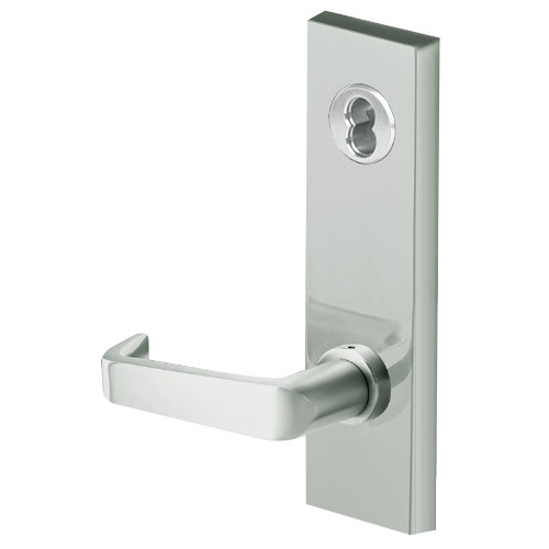 45H7TD15M619 Best 40H Series Dormitory with Deadbolt Heavy Duty Mortise Lever Lock with Contour with Angle Return Style in Satin Nickel