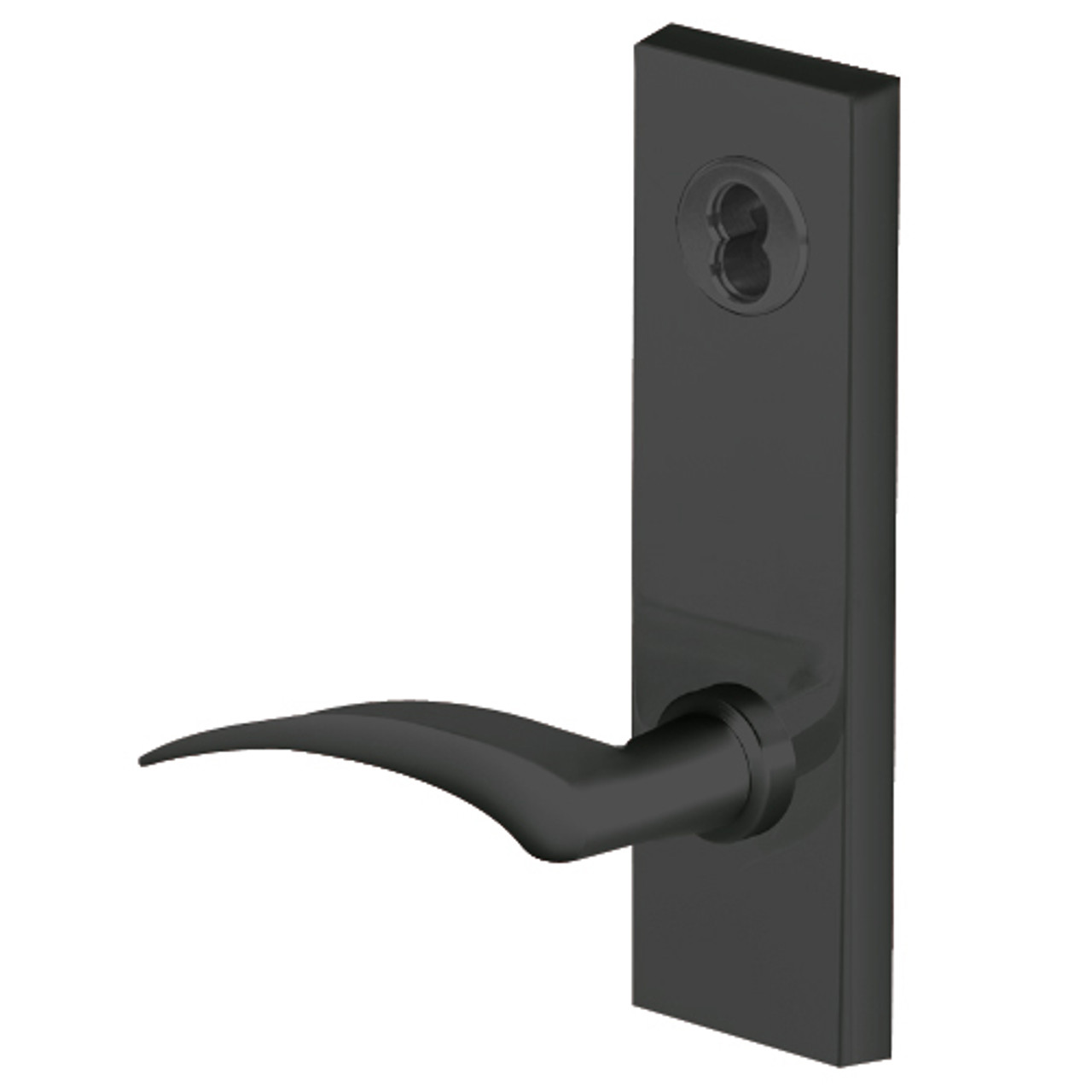 45H7TD17RM622 Best 40H Series Dormitory with Deadbolt Heavy Duty Mortise Lever Lock with Gull Wing RH in Black