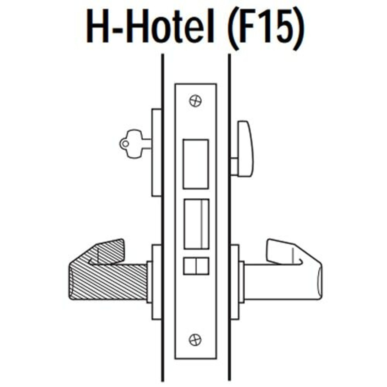 45H7H12M618 Best 40H Series Hotel with Deadbolt Heavy Duty Mortise Lever Lock with Solid Tube with No Return in Bright Nickel