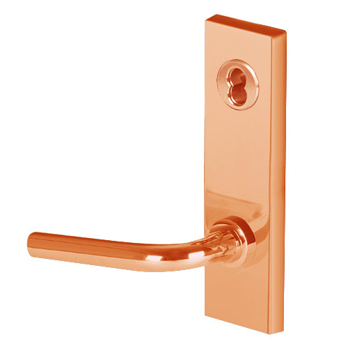45H7INL12M611 Best 40H Series Intruder without Deadbolt Heavy Duty Mortise Lever Lock with Solid Tube with No Return in Bright Bronze