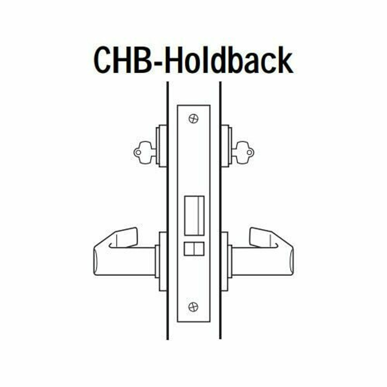 45H7CHB3M606 Best 40H Series Holdback without Deadbolt Heavy Duty Mortise Lever Lock with Solid Tube Return Style in Satin Brass
