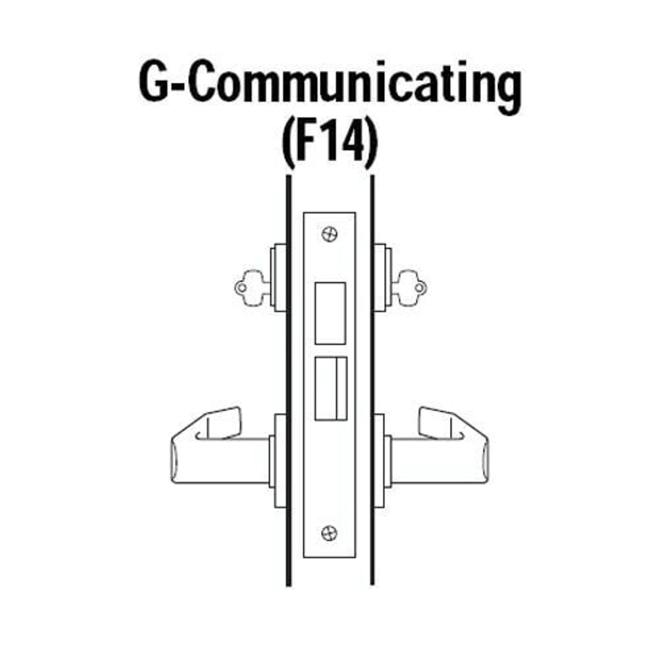 45H7G14M612 Best 40H Series Communicating with Deadbolt Heavy Duty Mortise Lever Lock with Curved with Return Style in Satin Bronze