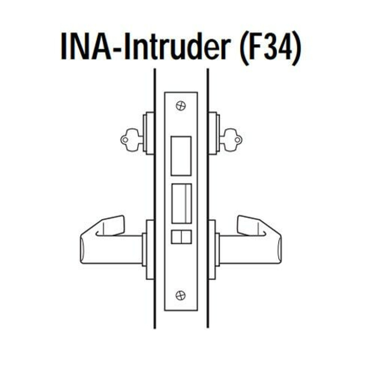 45H7INA3M605 Best 40H Series Intruder with Deadbolt Heavy Duty Mortise Lever Lock with Solid Tube Return Style in Bright Brass