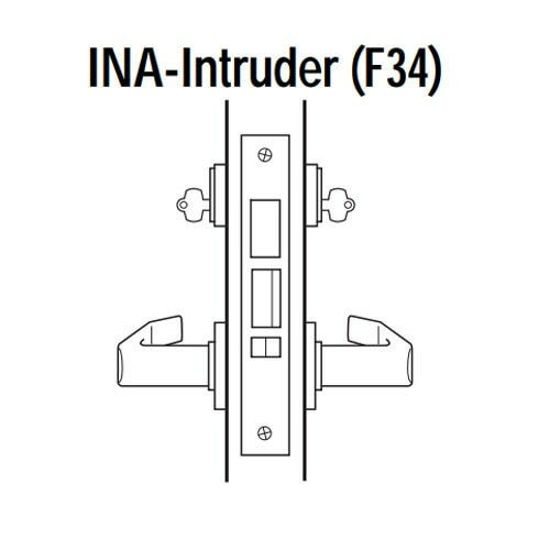 45H7INA17RM626 Best 40H Series Intruder with Deadbolt Heavy Duty Mortise Lever Lock with Gull Wing RH in Satin Chrome