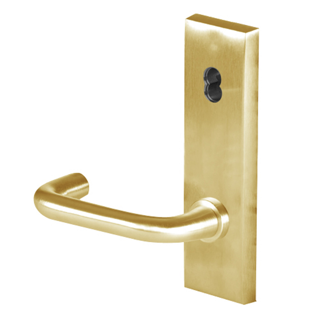 45H7AB3N606 Best 40H Series Office with Deadbolt Heavy Duty Mortise Lever Lock with Solid Tube Return Style in Satin Brass