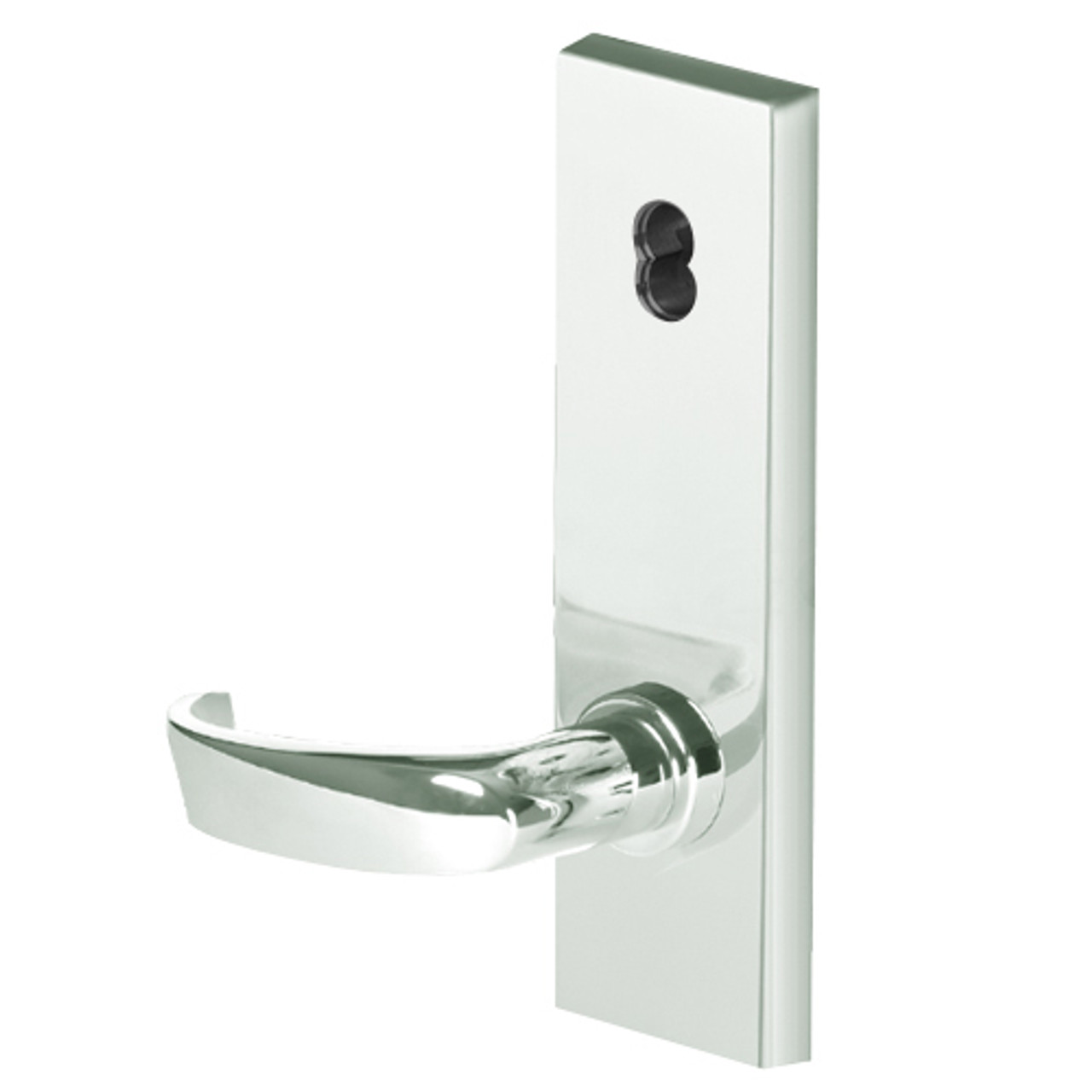 45H7AB14N618 Best 40H Series Office with Deadbolt Heavy Duty Mortise Lever Lock with Curved with Return Style in Bright Nickel