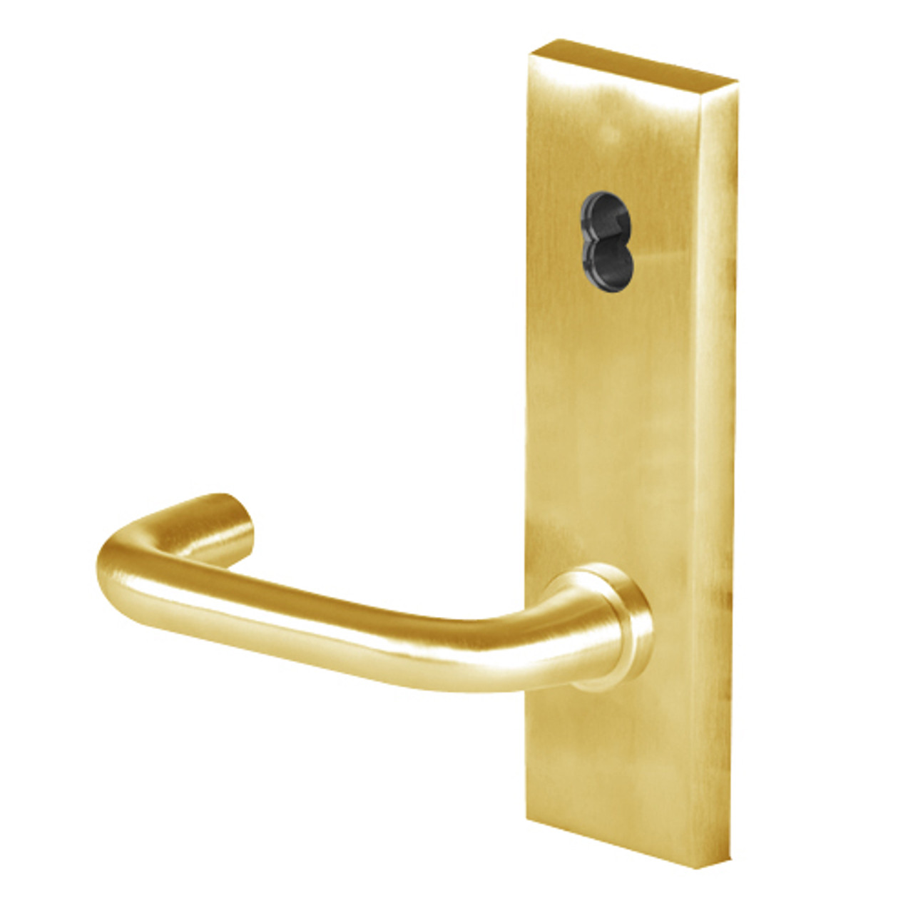 45H7B3N605 Best 40H Series Entrance with Deadbolt Heavy Duty Mortise Lever Lock with Solid Tube Return Style in Bright Brass