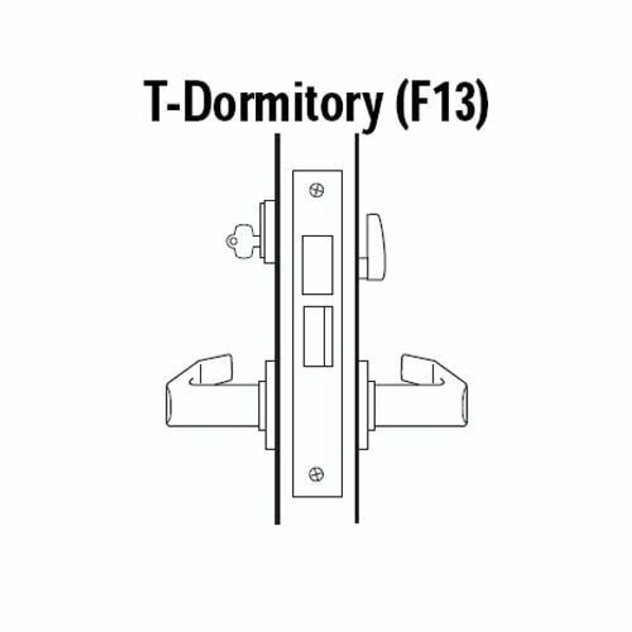 45H7T17LN622 Best 40H Series Dormitory with Deadbolt Heavy Duty Mortise Lever Lock with Gull Wing LH in Black