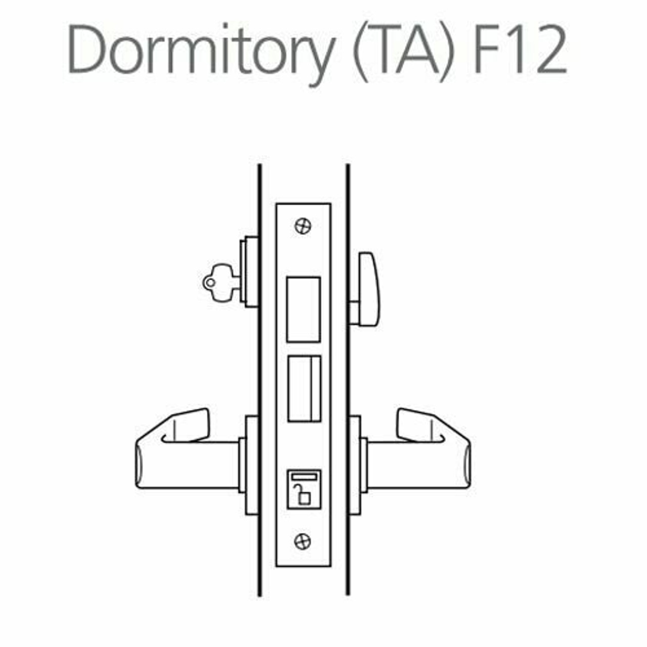 45H7TA17LN619 Best 40H Series Dormitory with Deadbolt Heavy Duty Mortise Lever Lock with Gull Wing LH in Satin Nickel