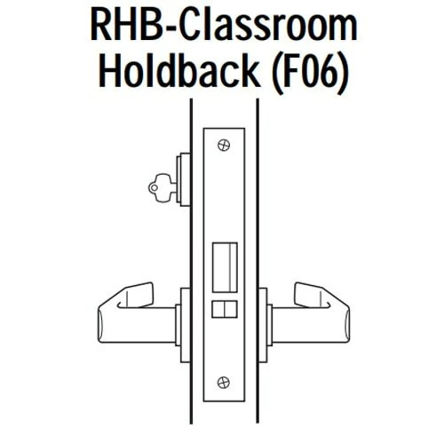 45H7RHB15N613 Best 40H Series Classroom Holdback Heavy Duty Mortise Lever Lock with Contour with Angle Return Style in Oil Rubbed Bronze