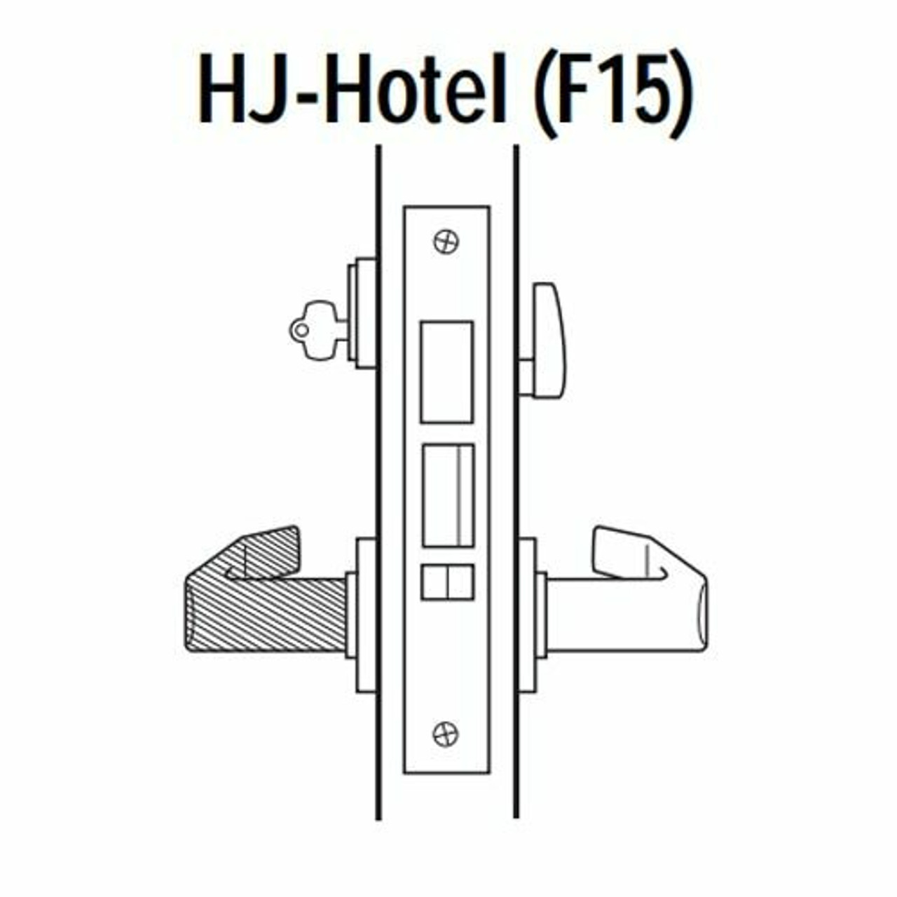 45H7HJ12N618 Best 40H Series Hotel with Deadbolt Heavy Duty Mortise Lever Lock with Solid Tube with No Return in Bright Nickel