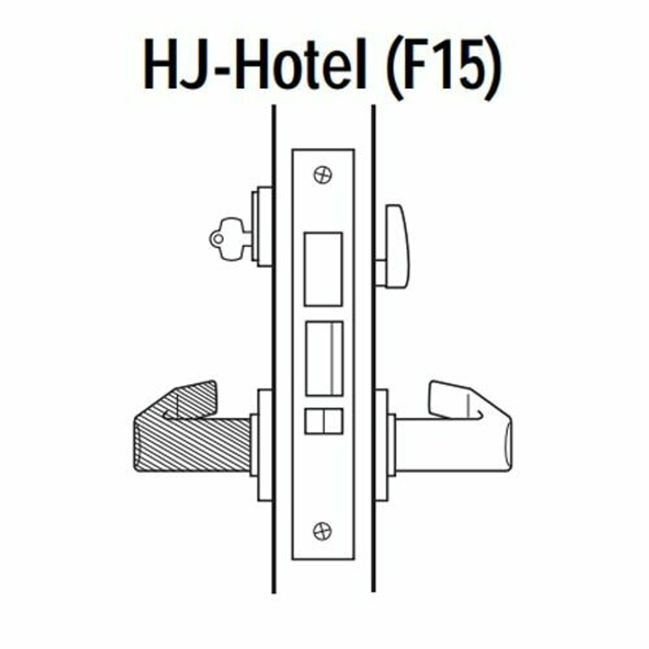 45H7HJ17LN606 Best 40H Series Hotel with Deadbolt Heavy Duty Mortise Lever Lock with Gull Wing LH in Satin Brass