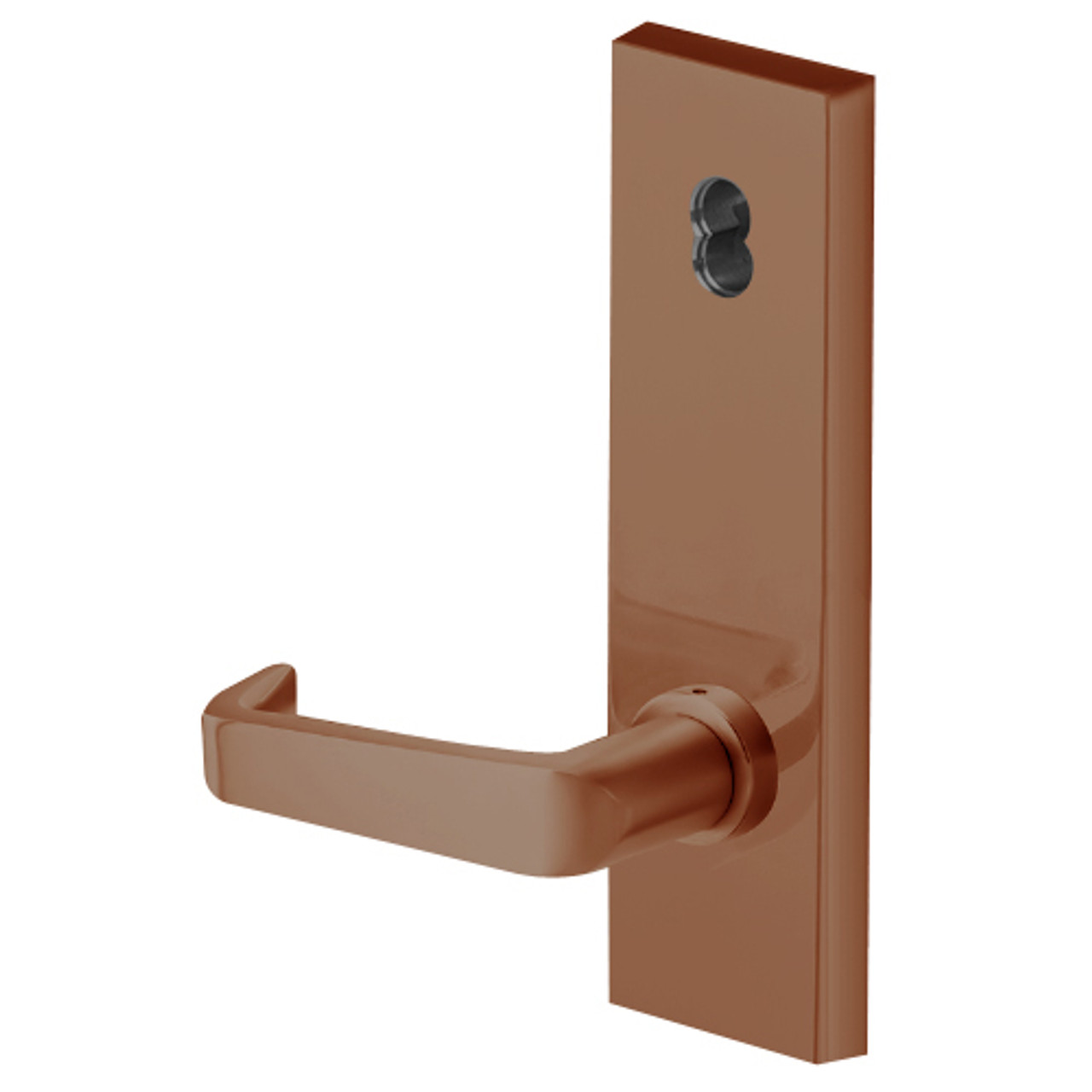 45H7D15N690 Best 40H Series Storeroom Heavy Duty Mortise Lever Lock with Contour with Angle Return Style in Dark Bronze