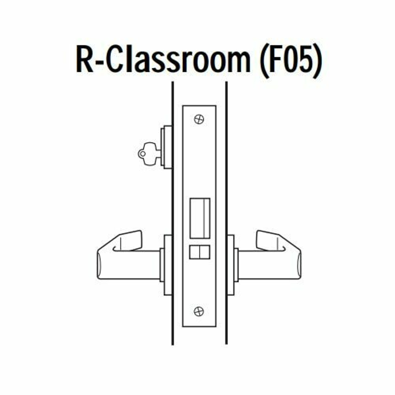 45H7R15N606 Best 40H Series Classroom Heavy Duty Mortise Lever Lock with Contour with Angle Return Style in Satin Brass