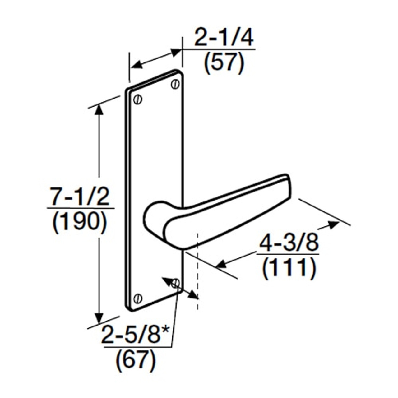 ML2058-CSN-625 Corbin Russwin ML2000 Series Mortise Entrance Holdback Locksets with Citation Lever in Bright Chrome