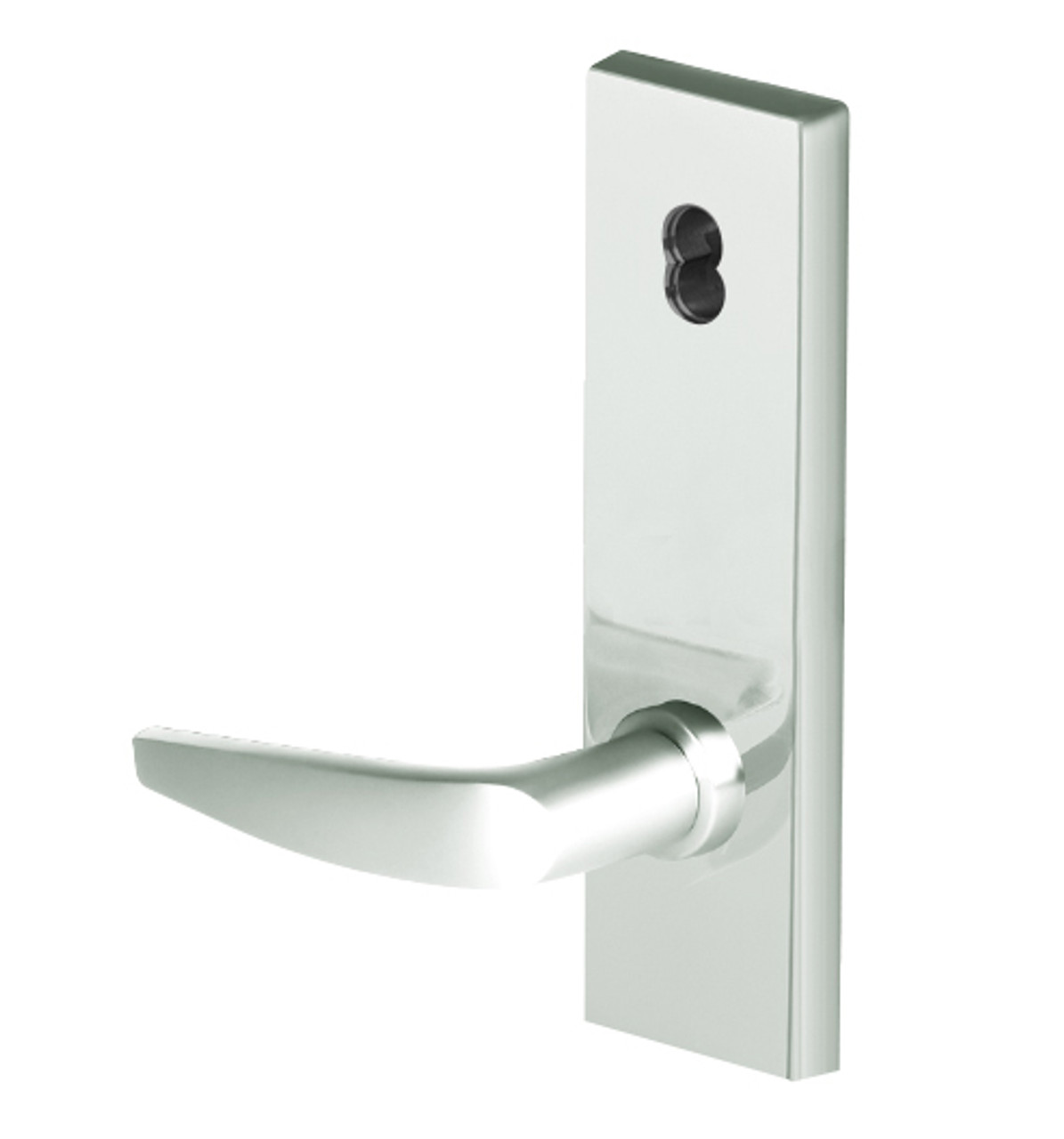 45H7R16N618 Best 40H Series Classroom Heavy Duty Mortise Lever Lock with Curved with No Return in Bright Nickel