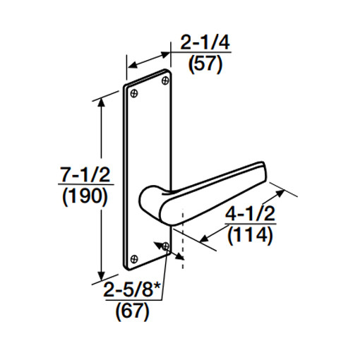 ML2010-ASN-629 Corbin Russwin ML2000 Series Mortise Passage Locksets with Armstrong Lever in Bright Stainless Steel