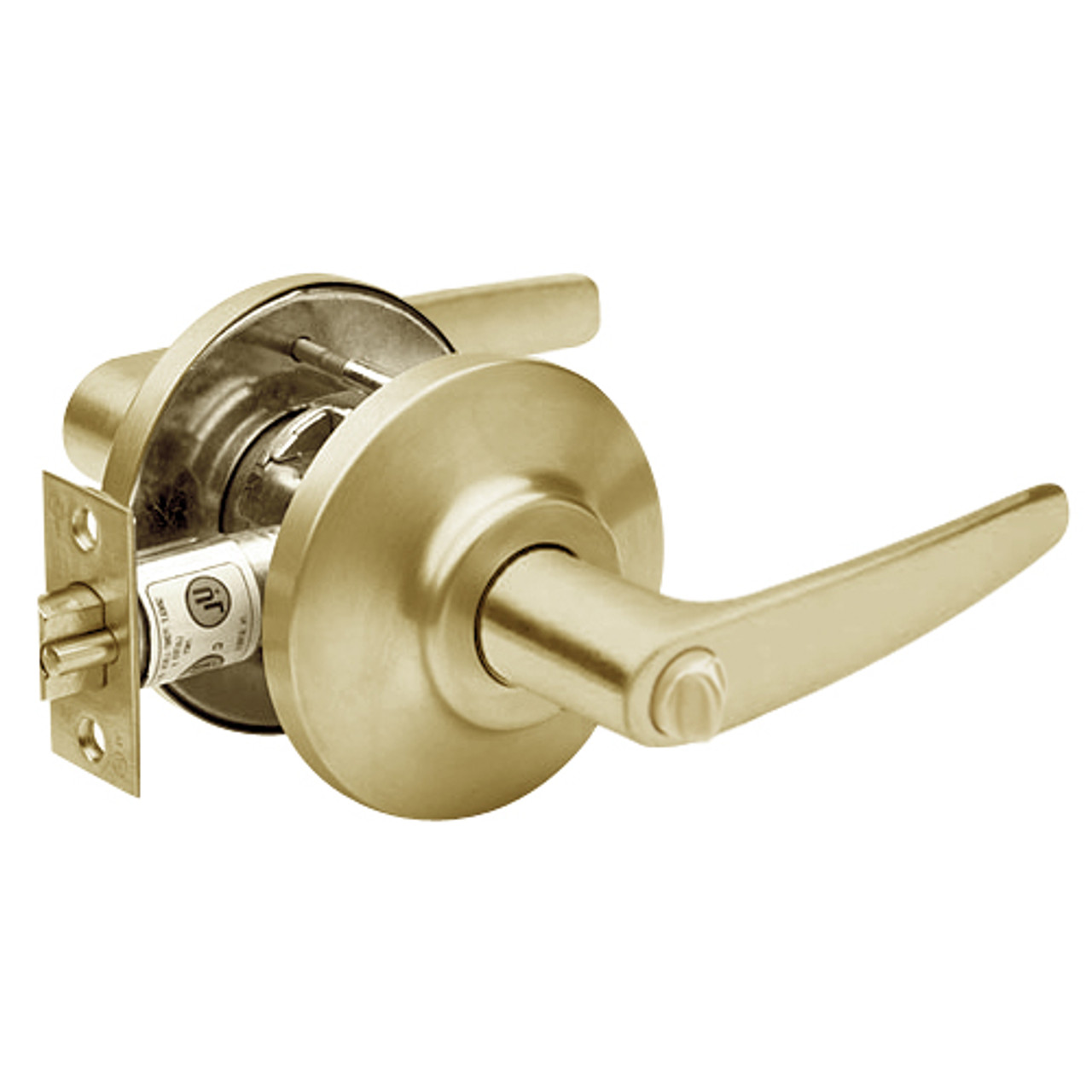 7KC40L16DSTK606 Best 7KC Series Privacy Medium Duty Cylindrical Lever Locks with Curved Without Return Lever Design in Satin Brass
