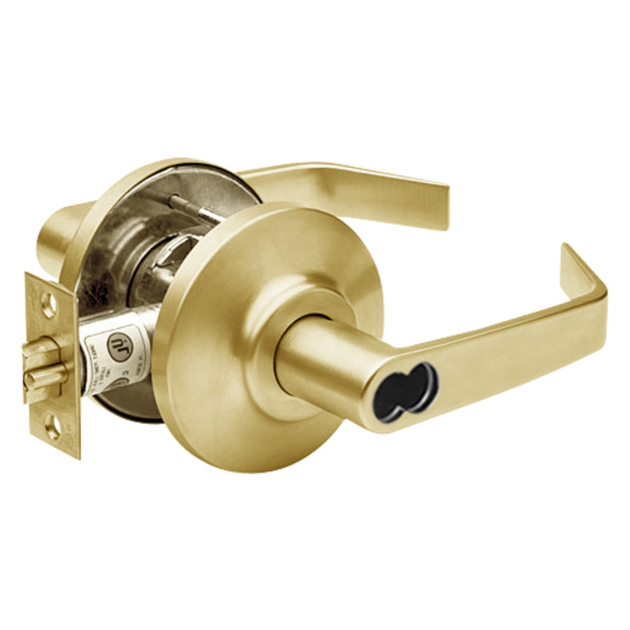 7KC57AB15DSTK605 Best 7KC Series Entrance Medium Duty Cylindrical Lever Locks with Contour Angle Return Design in Bright Brass